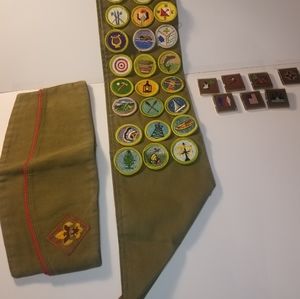 Boyscouts of America Vintage Merits & Hat
